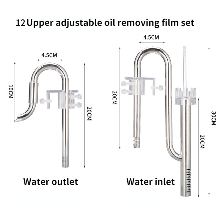Aquarium Filter Rvs Externe Filter Accessoires Inlaat En Uitlaat Water Verwijderen Olie Film Lelie Buis Aquarium Filter: C-12MM 12MM