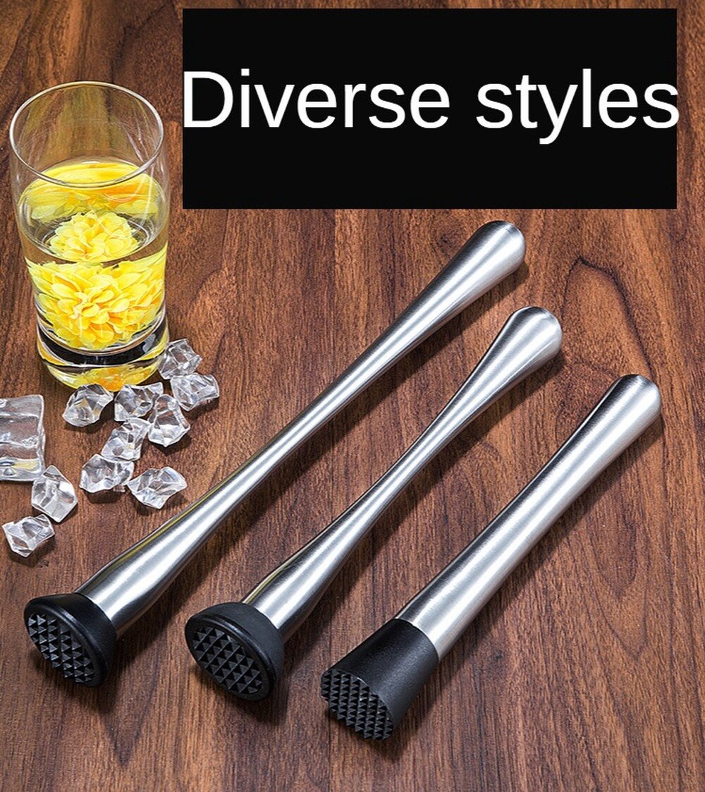 Stainless Steel Cocktail Muddler,Ice Crushing Stick,Lemon Hammer Bartending Pressed Tamper Bar Cocktail Dining Bar Supplies