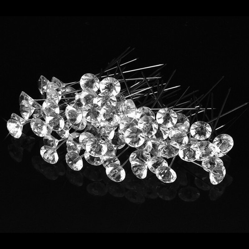 Alfileres de costura con cabeza de diamante de imitación, accesorios de costura, 1 caja, alfileres de encaje, alfileres de ramo de boda, ropa, costura, agujas