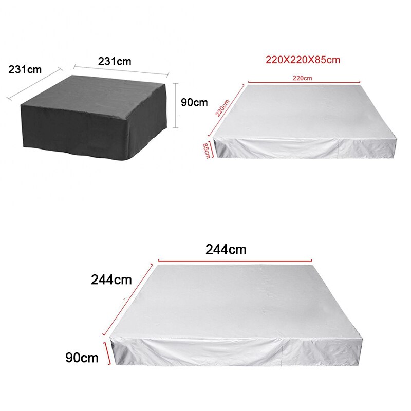 Capa de poeira para piscina, cobertura protetora impermeável para banheira, pátio, spa, quadrado, banheira com dossel