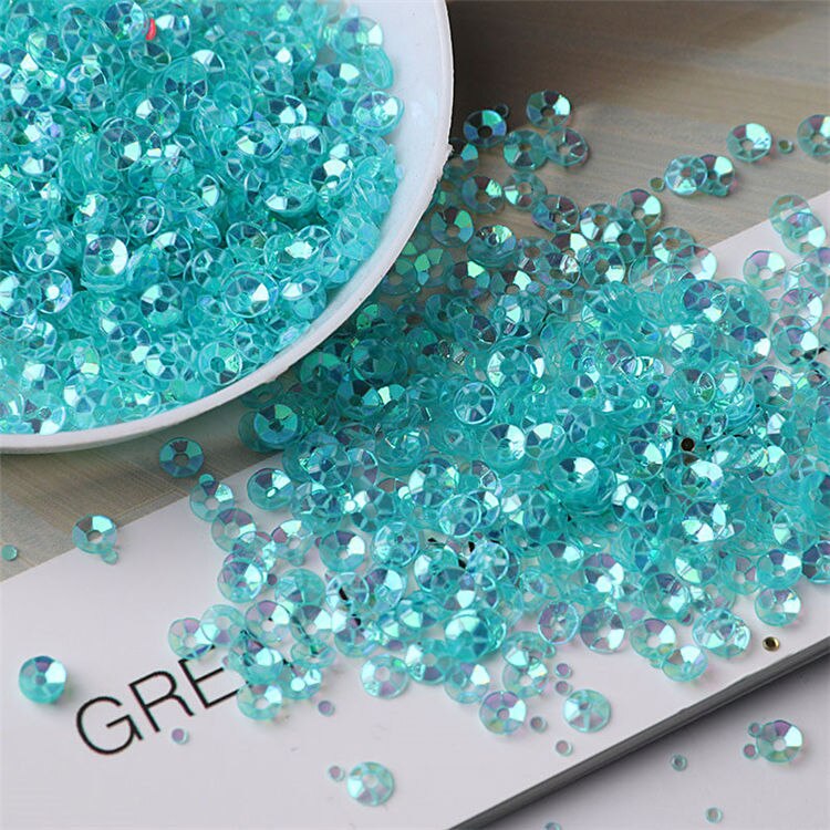 10 G/pak 3Mm Cup Pvc Ronde Transparant Kristal Losse Pailletten Naaien Wedding Craft Vrouwen Kids Diy Garment Nail Accessoires: Transparent Blue