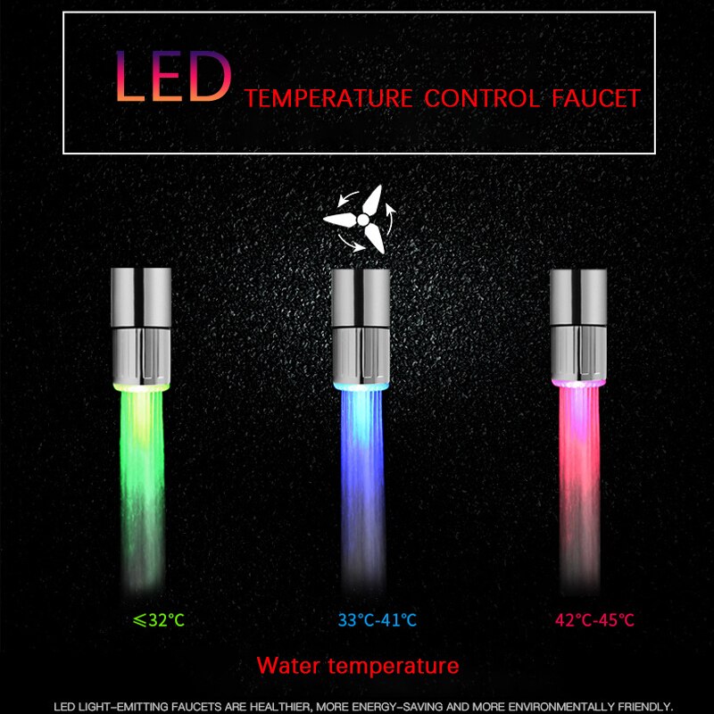 Lichtgevende Veranderende 7 Kleuren Led Kraan Kleur Licht Veranderende Knipperend Temperatuurregeling Water Kraan Voor Keuken Kraan Filter: Temperature Control