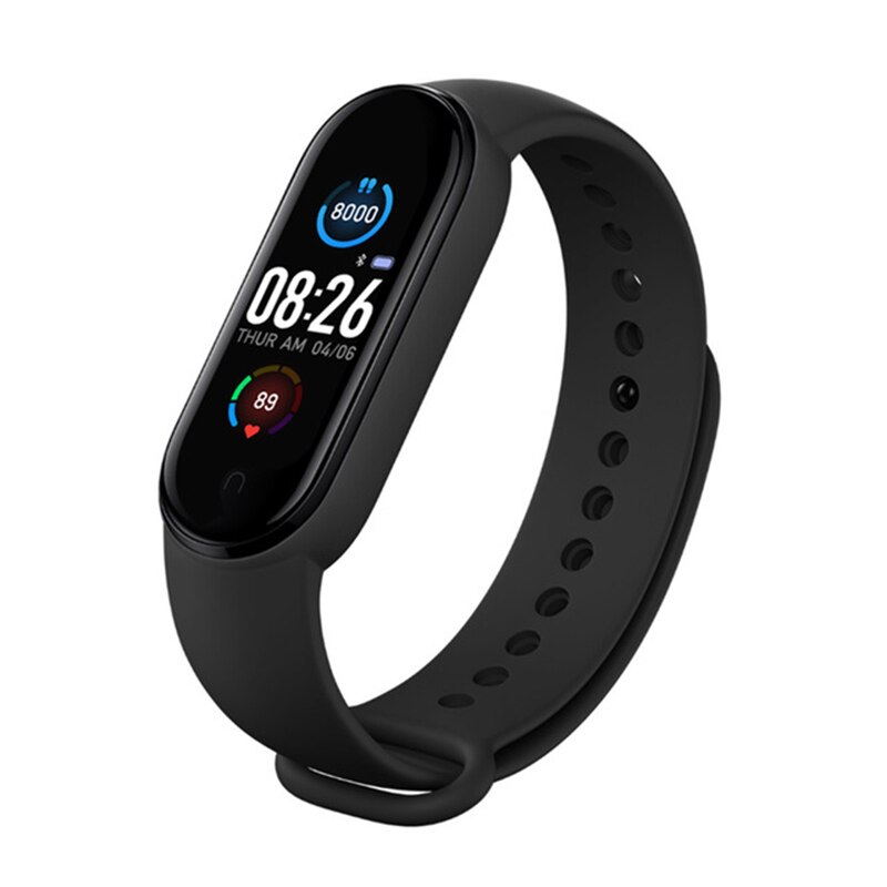 M5 Smart Bracelet Men Fitness Smart Wristband Women Sports Tracker Smartwatch Play Music Bracelet M5 Band For Android IOS: Black