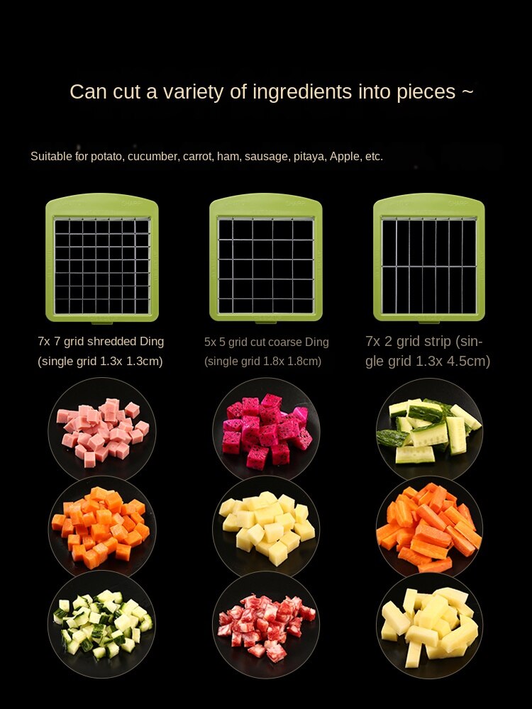 European-style Stainless Steel Kitchen Multi-function Grater Household Cleaning Wire Diced Sliced Vegetable Cutting Artifact