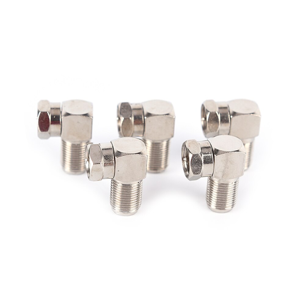 5pcs Right Angle 90 Degree Coaxial Connector Waterproof Connection F Male To F Female Adapter Connector RG6 RG5
