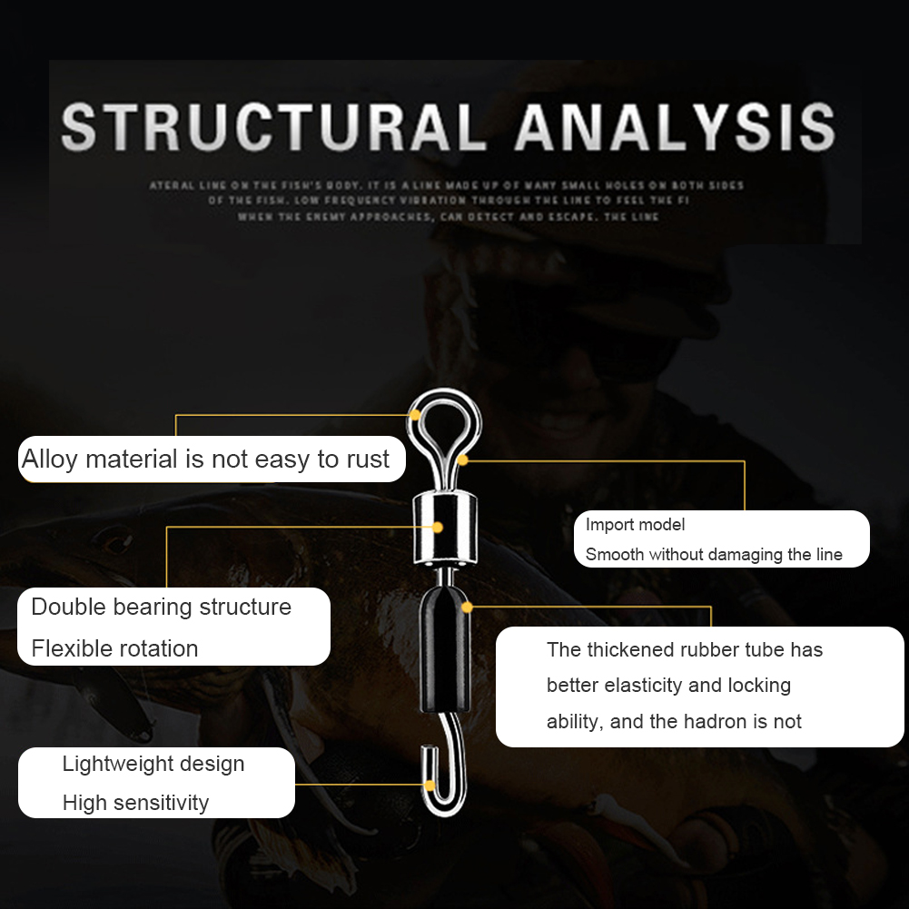 30 Stks/partij Ball Bearing Swivel Solid Ringen Vissen Connector Oceaan Boot Vissen Haken Quick Fast Link Connector