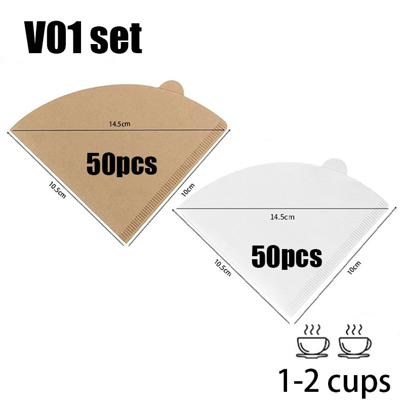 100 Stuks Wegwerp Papier Koffie Filter 1-4 Kopjes Houtpulp Drip Papier Kegel Koffie Zeef Zak Giet over Huishoudelijke Accessoires: Oranje