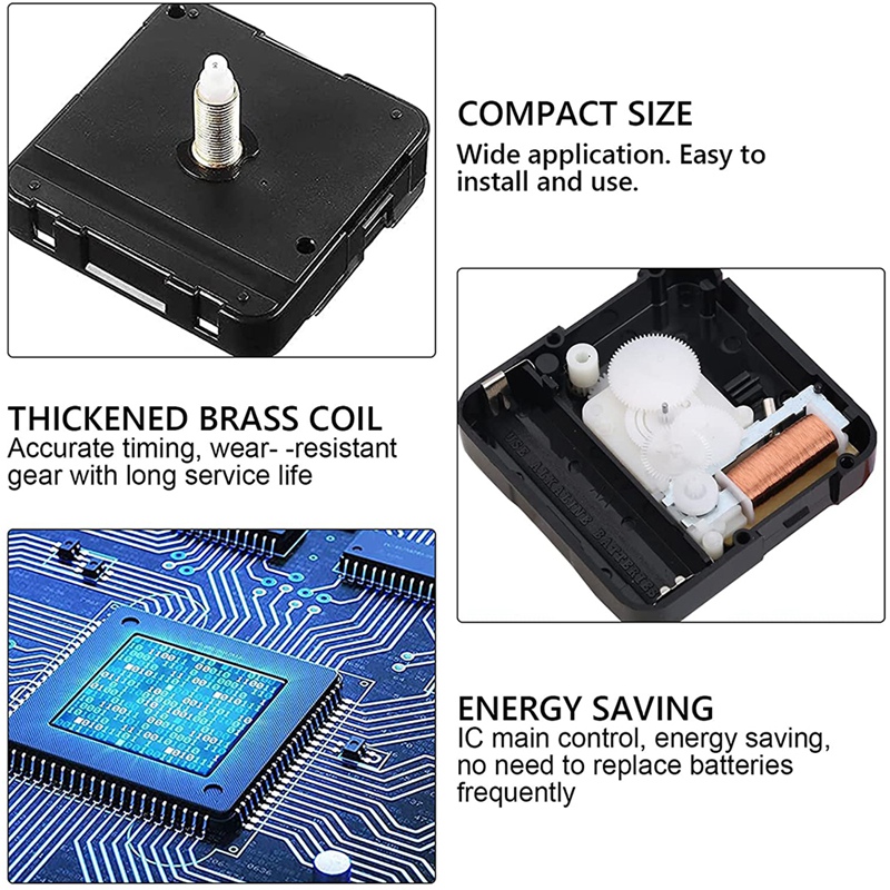 Quartz Clock Mechanism Kit, Wall Clock Mechanisms Mattery Powered Replacement, Clock Hands Movement Parts
