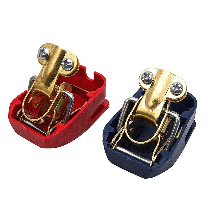 NST 2pcs Brass Battery Quick Release Connectors Battery Quick Disconnect Terminals (Red & Blue)