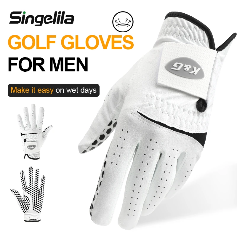 Pack 1-persoons golfhandschoenen heren linkerhand zacht ademend puur schapenvacht antislip pellet golfhandschoenen golf heren 22/23/24/25/26