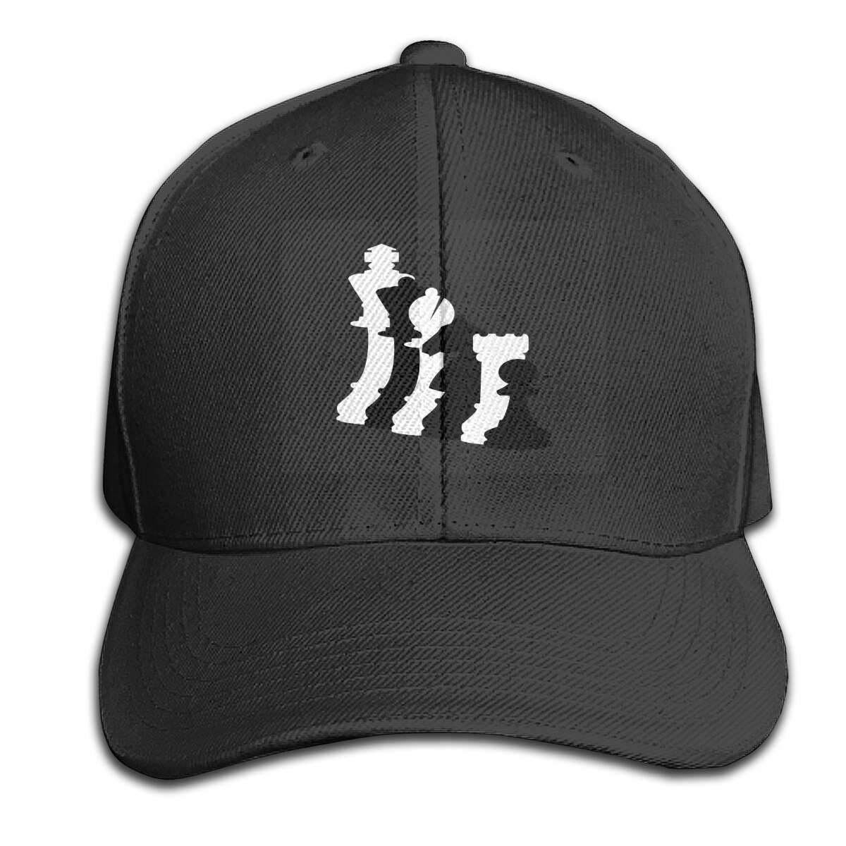 Schaakspel-Schaken Slim Fit Ontwerpen Homme Print Party Interessante Effen Kleur Goedkope Top Cap Hoed: Black