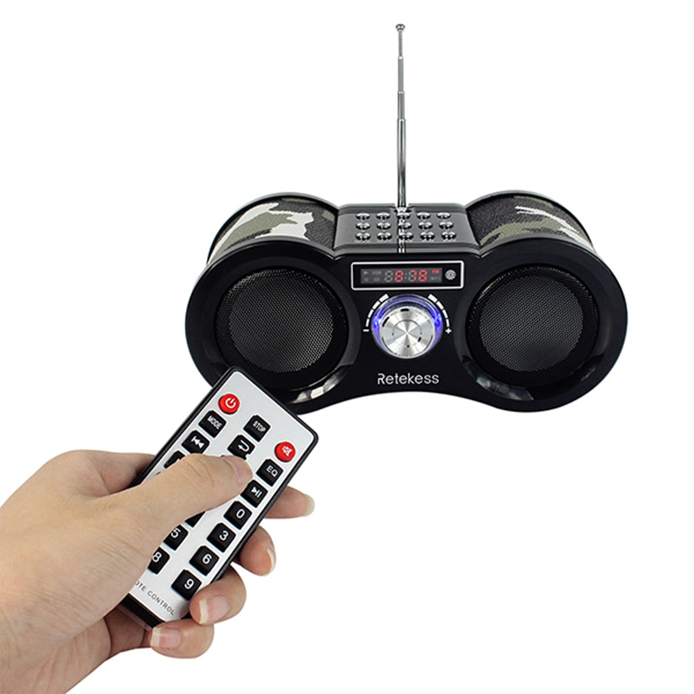 RETEKESS-receptor de Transistor portátil V113, Radio FM estéreo Digital, altavoz de Supergraves Dual de 1,6 W, reproductor de tarjeta TF con disco USB