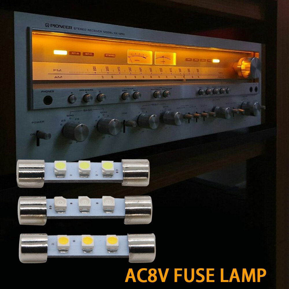 10X AC8V Voiture Feston 29mm 31mm Style LUMIÈRE LED Remplacer À Incandescence Lampe Fusible Ampoules 8V250mA S'adapte Vintage Stéréo Récepteurs Audio