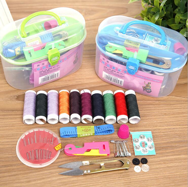 1Set Mini portátil de costura Manual y máquina de coser threadSimple operación herramientas de costura tela mano costura herramienta ZXH
