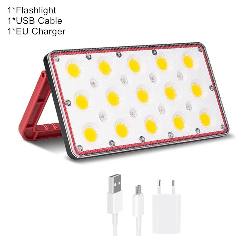 COB LED Work Light Rechargeable Flashlight USB Camping Light Portable Lantern With 180 degree Hanging Hook Power Display Outdoor: B