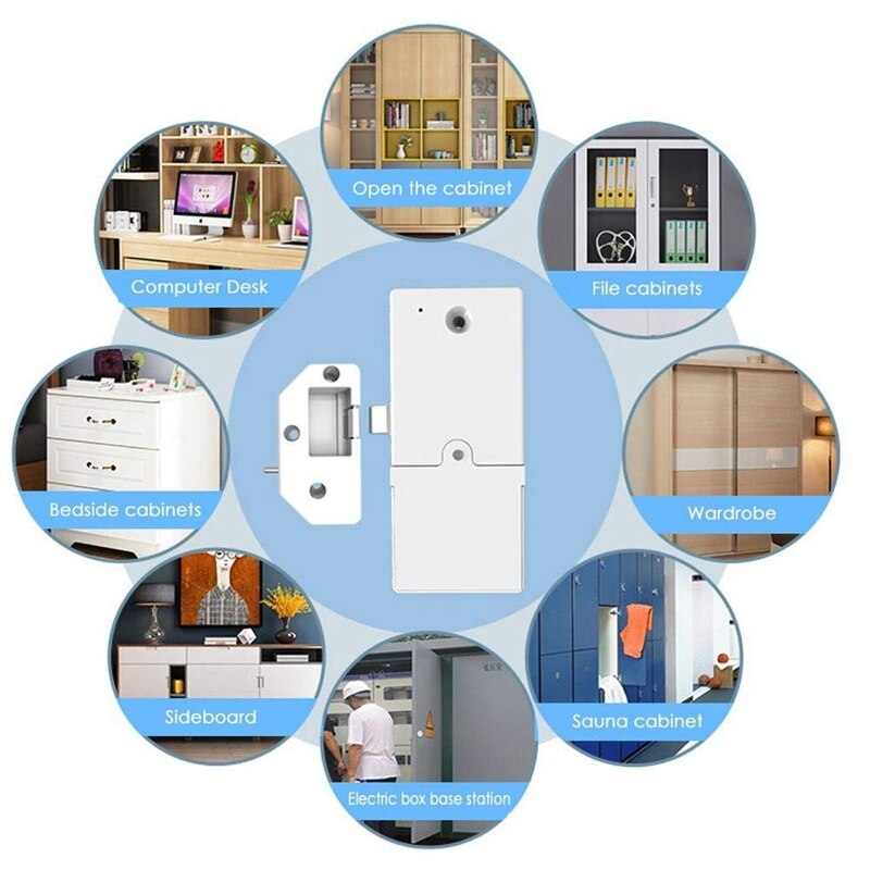Armario sin llave cerradura inteligente Bluetooth Invisible antirrobo Control de seguridad mediante aplicación IOS/Android