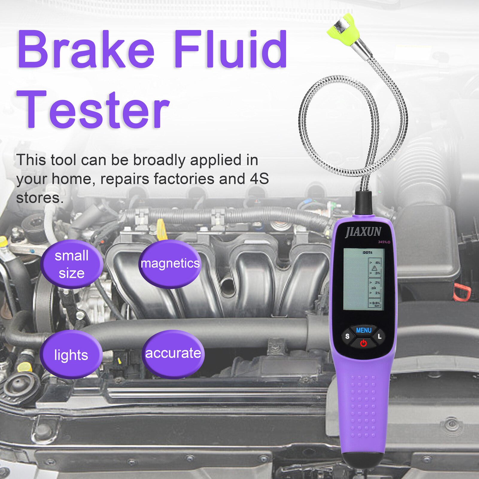 Handheld Brake Fluid Tester Auto Brake Fluid Testing Tool Brake Fluid Inspection Tester Shop Vehicle Inspection Maintenance Tool