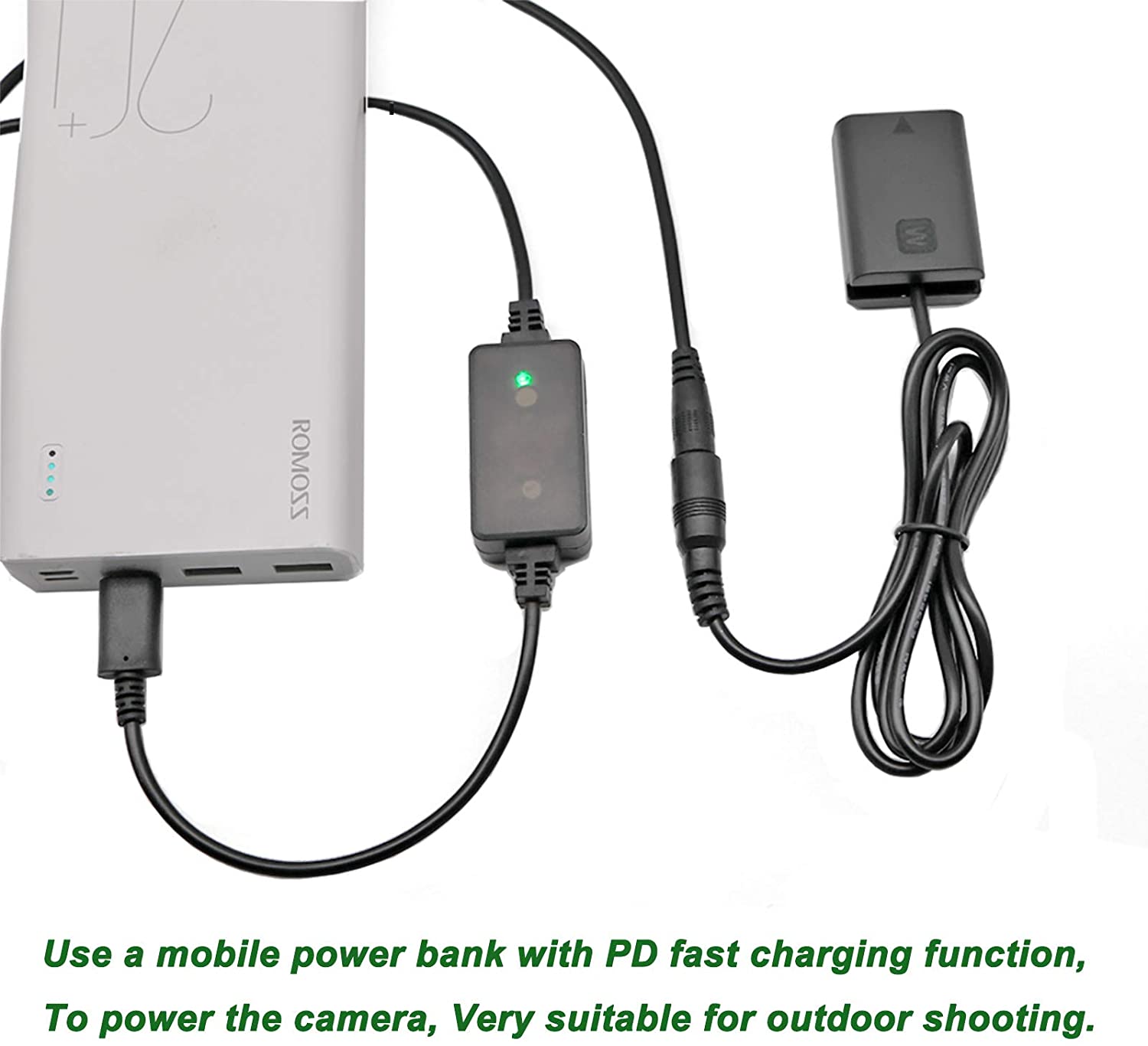 AC-PW20 DC Coupler USB-C AC Power Adapter Set for Sony Alpha A6500 A6400 A6300 A7 A7II A7RII A7SII A7S A7S2 A7R A7R2 RX10 Camera