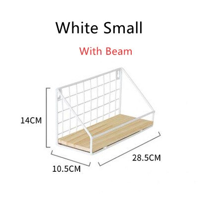 Étagère murale de séparation en maille de fer, minimaliste, nordique, créative, décoration murale suspendue, petite étagère, présentoir Non marquant: White Small 2