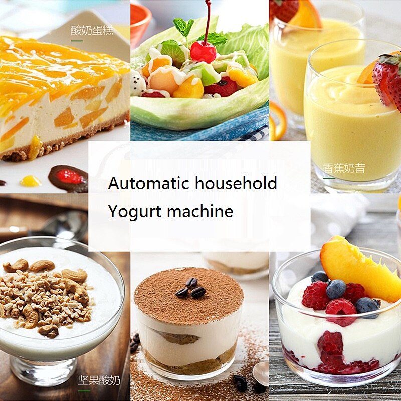 220V Yogurt Maker Mini Automatic Yogurt Machine Multifunctional Household DIY Yogurt Rice Wine Natto Tools Stainless Steel Tank