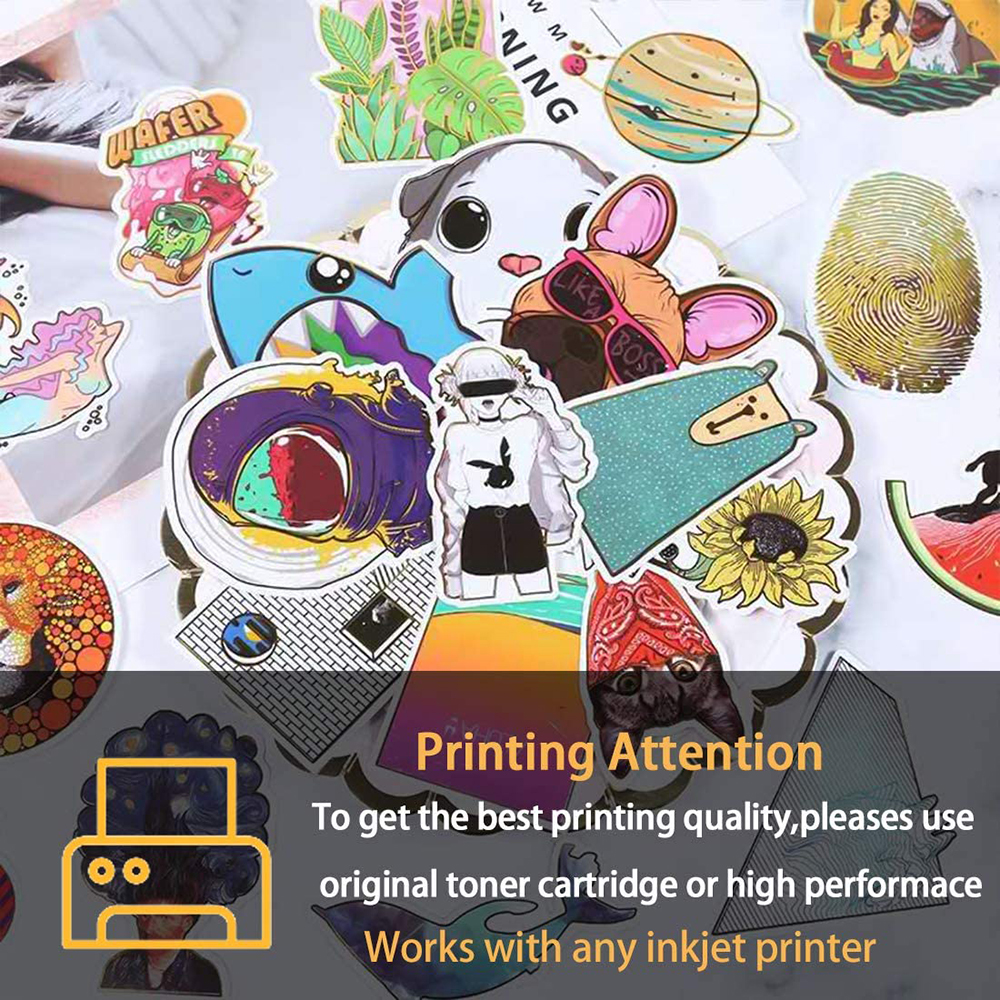 10/30/50/100Sheets A4 Glossy Printable Vinyl Sticker Paper Waterproof 210*297mm Self-Adhesive Label Sticker for Inkjet Printer