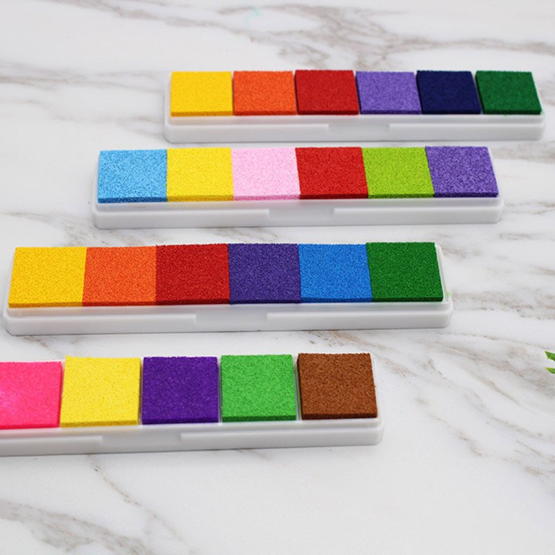 Fingeraftryk blækpude gradient farve gummi blækpude stempel fingeraftryk til børn børn 88. jan