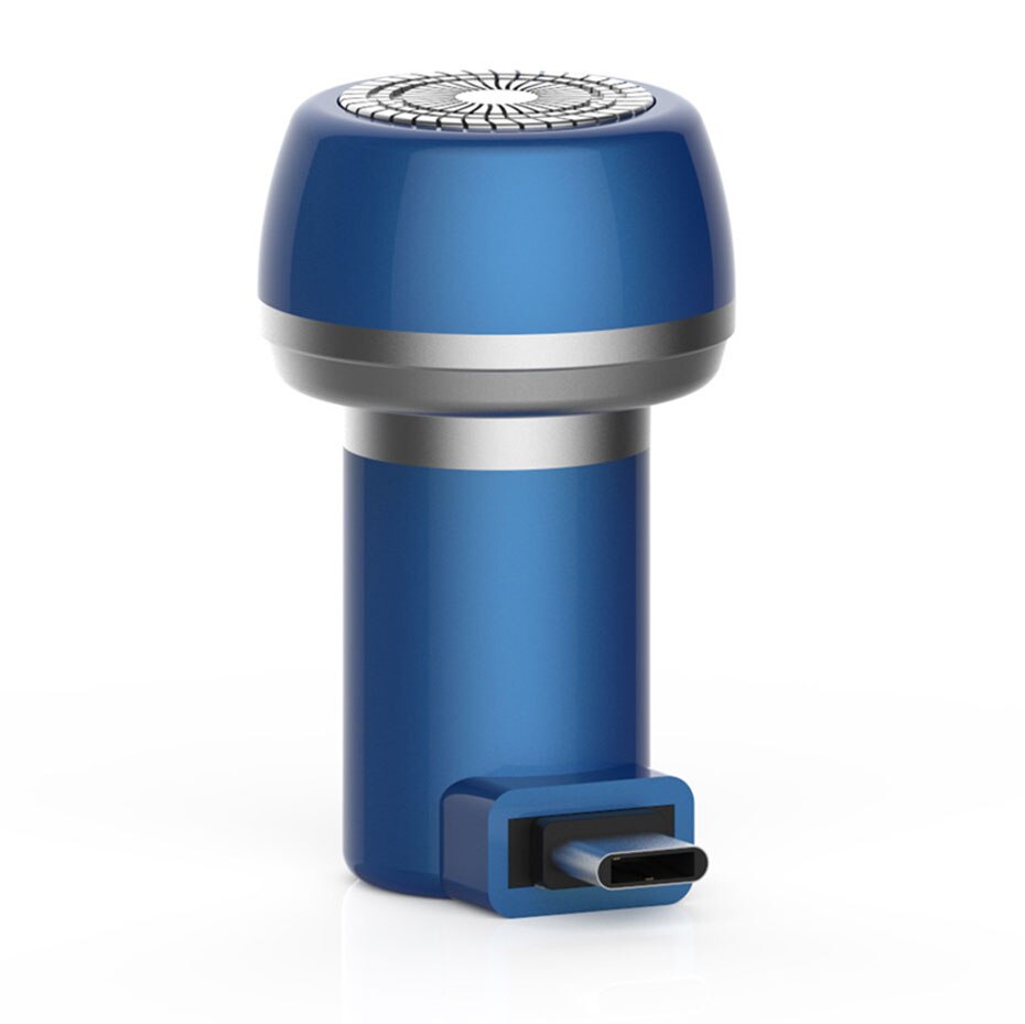 Shaving Machine Mobile Phone Shaver Mini Portable Men's Razor Washing Blade Beard Trimmer: typec light blue