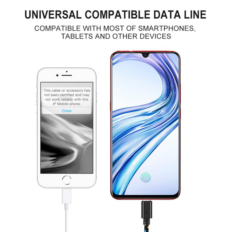 2-in-1 Data Cable Charging Cable Android Braided Cable Braided Nylon Cloth Data Cable For Samsung HTC LG Huawei Xiaomi Redmi