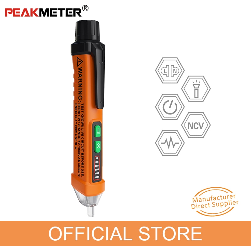 Peakmeter PM8908C Multifunctionele Smart Tester Ac Non-contact Led Geluid En Licht Huishoudelijke Hoge Gevoelige Elektroscoop