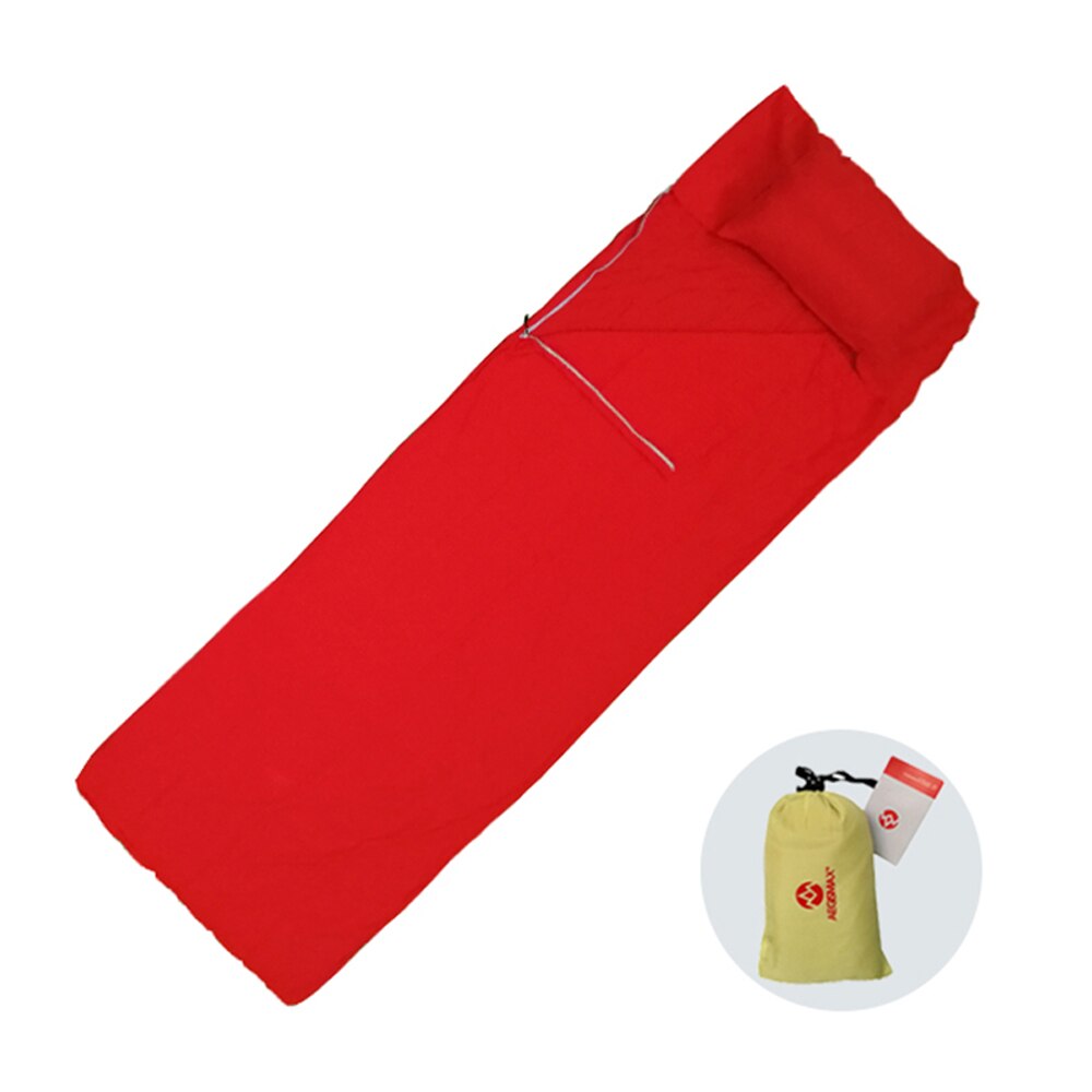 Aegismax udendørs camping ultra-let bærbar sovepose konvolut type sovepose liner vedhæftet fil: Rød