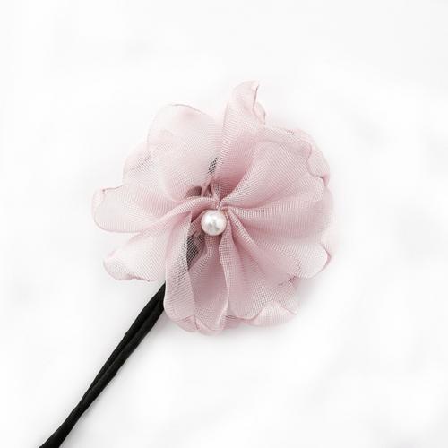 Woman Flower Donuts Twist Headband Magic Hair Bun Maker DIY Hairstyle Tool Pearl French Bud Dish Hair Accessories Sweet Hairband: Light Purple