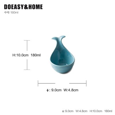 Keramik whale skål maträtt bakskål liten skål för hushållsbruk porslin porslin trending produkter: 180ml