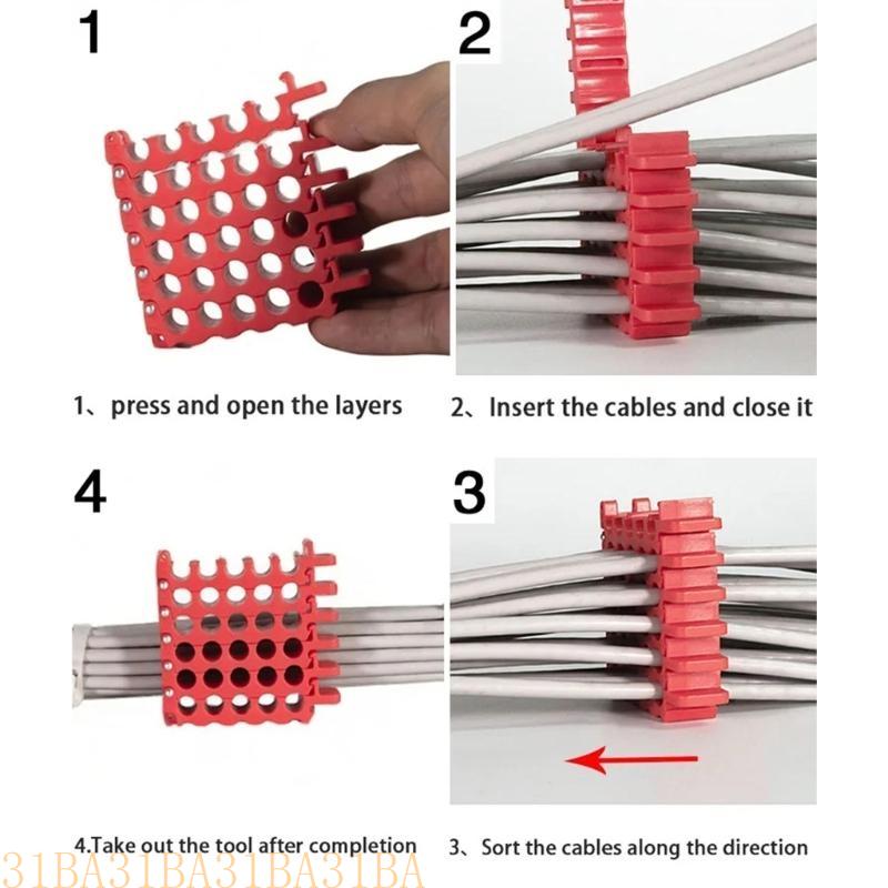 652F Cable Organizing Tool Networks Cable Bundle Wire Combs Cat5 Cat6 Cat7 Wire Manage for Data Center Servers Room Machine Room