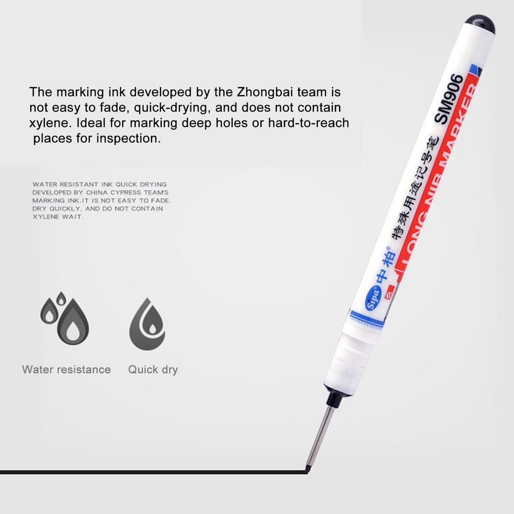 Lange Nib Marker Carpenter Bouw Diep Gat Woondecoratie Water Slip Sneldrogend Markeerstift Multifunctionele Lange Nib