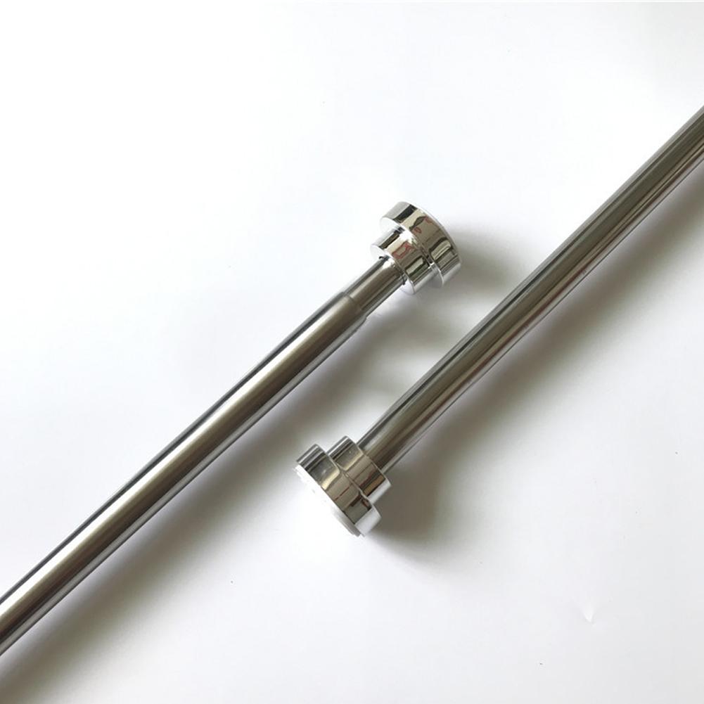 Barras de cortina de ducha de baño ajustables de acero inoxidable de 50/80 CM, barra telescópica de tensión extensible, percha para varilla perforadora de resorte libre