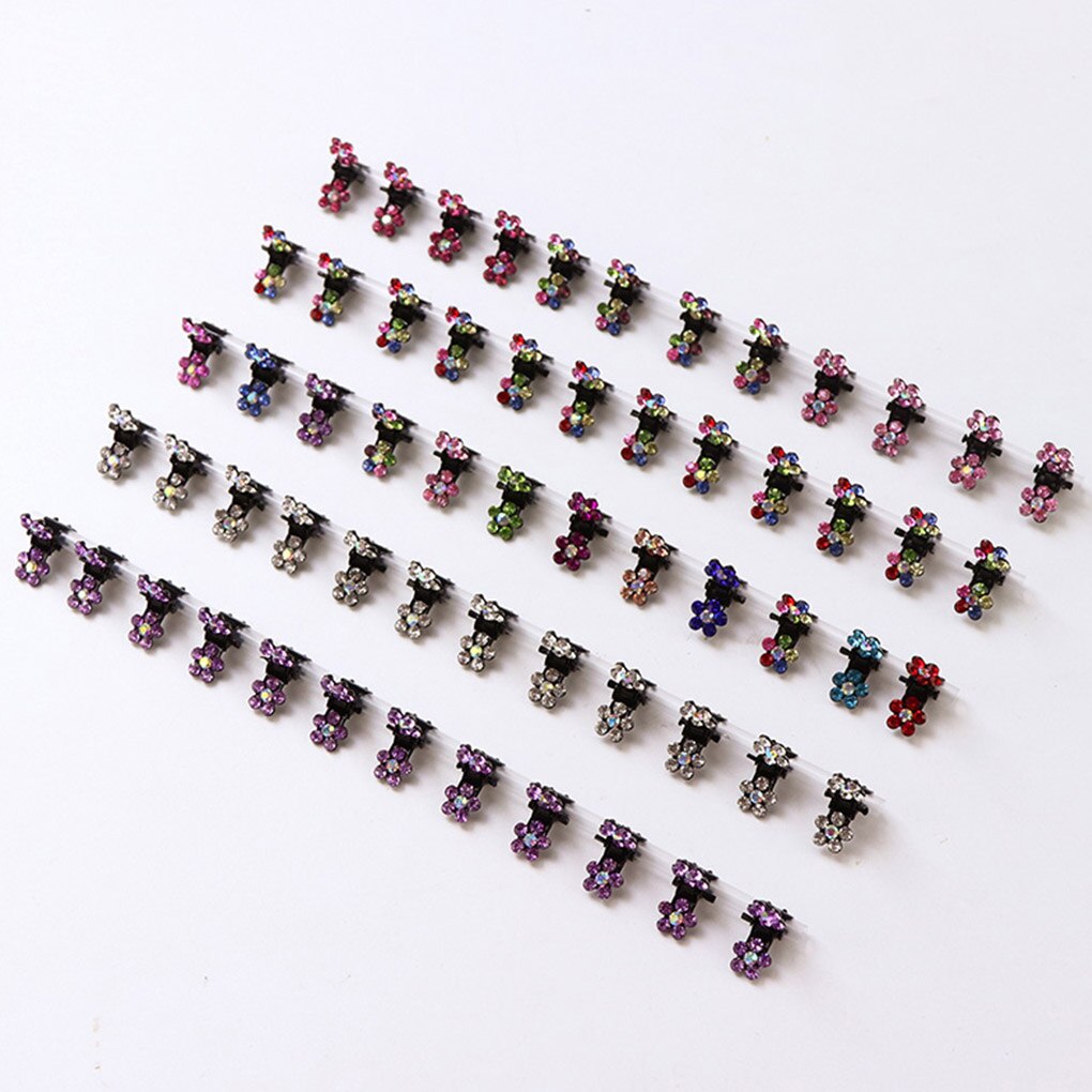 12PCS/Set Girls Small Crystal Flowers Metal Hair Claws Children Rhinestone Hair Clamp Kids Baby Hairpins