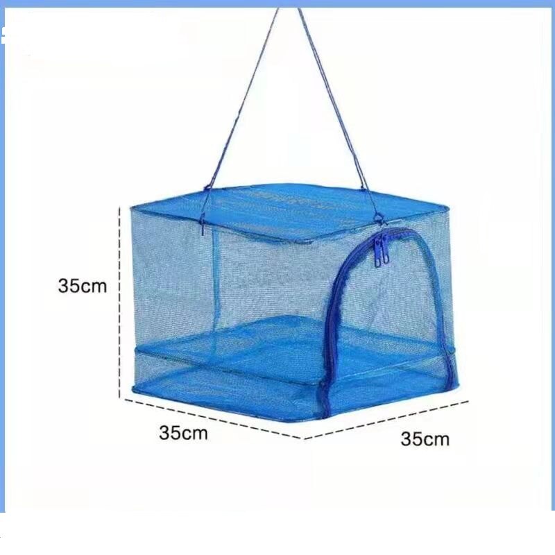 2022 Fish Mesh Hanging Drying Net Food Dehydrator Durable Folding 4 Layers Fish Vegetable Dishes Dryer Net Drying Rack: 1 layer 35x35x35cm