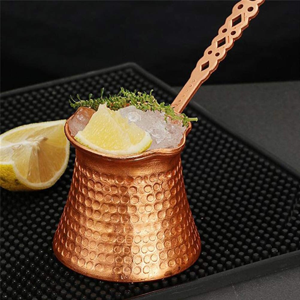 330ML Turkish Coffee Pot Cip Copper Plated Coffee Warmer Milk Pot with Handle Kitchen Utensil Ethnic Style