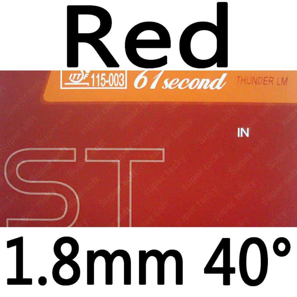 61second LM ST Super Soft & Super Tacky Pips-in Table Tennis PingPong Rubber With Sponge: red 1.8mm H40