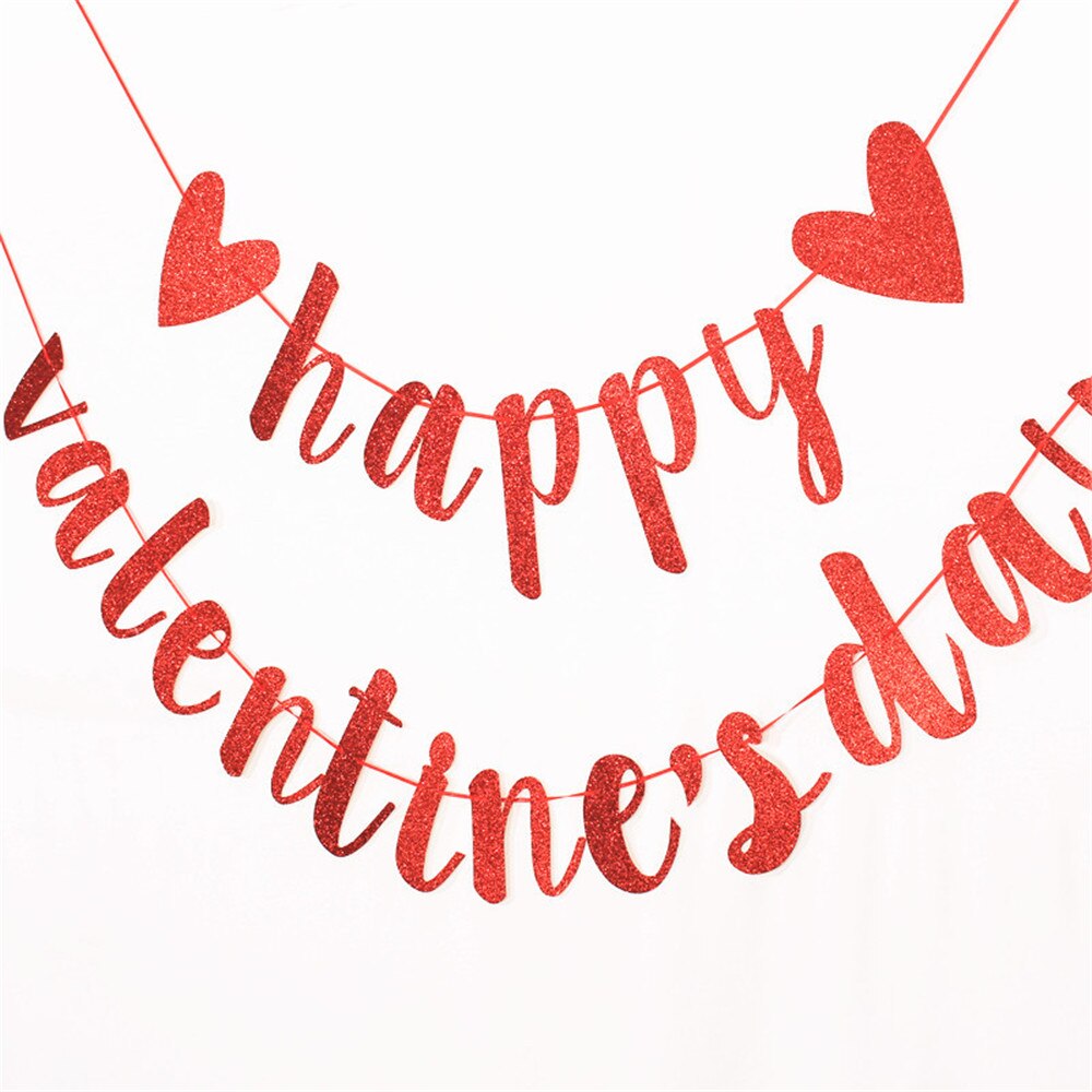 Happy Valentines Day Decoration Kit Red Paper Fan Hanging Banner For Wedding Anniversary Party Decorations Valentine's Day