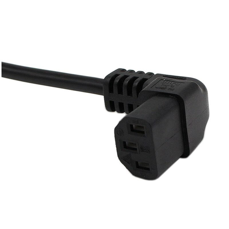 IEC Male C14 To Up Right Angled 90 Degree IEC Female C13 Power Extension Adapter With 18Cm IEC 320 90 Degree C13 3 Pin Female To