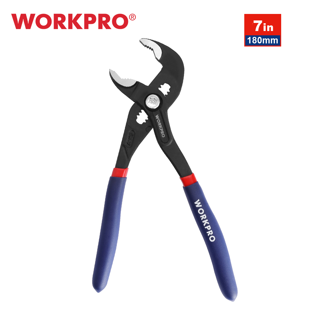 Workpro 2pc vattenpumpstång 7 " & 10 " justerbar snabbjustering böjd käft spårfog tång halkfritt komforthandtag: Vit