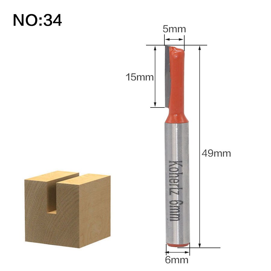 1 pc 6mm Schacht Klassieke Hoek Ronde Inham Doos Frezen C3 Carbide Reiniging Flush Trim Hout Router Bit straight End Mills