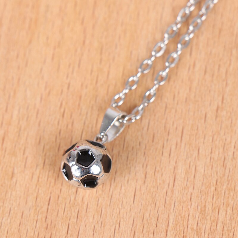 Manligt sporthalsband fotboll hänge halsband rostfritt stål kedja fotboll boll halsband smycken