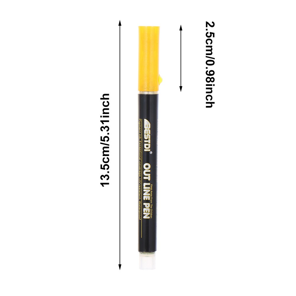 Metallic Double Lines Pen Art Markers Pen Contour Pen Highlighter Pen Stationery for Kids Painting Doodling School Art Supplies