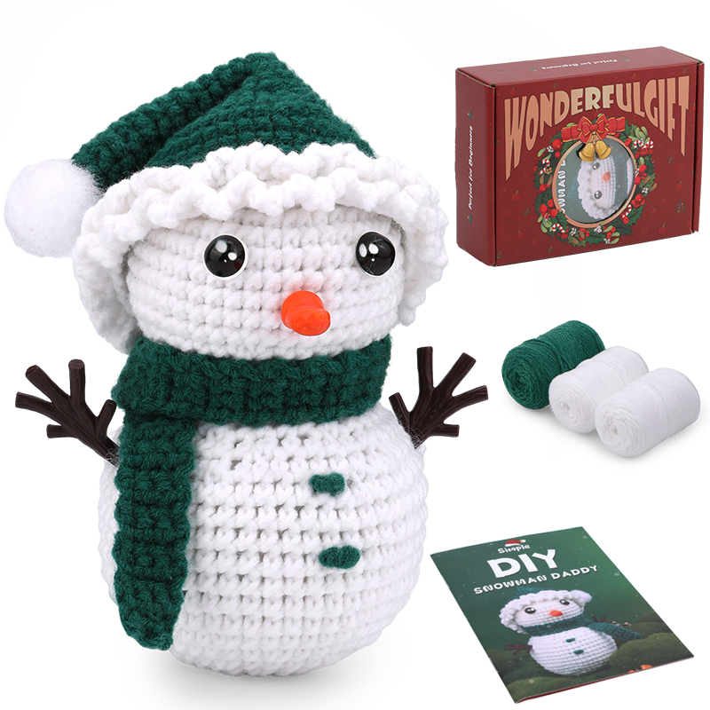 MIUSIE Kit de iniciación de ganchillo navideño, kit completo de tejido artesanal con hilos de ganchos de ganchillo, tutoriales de vídeo para de bricolaje: plum