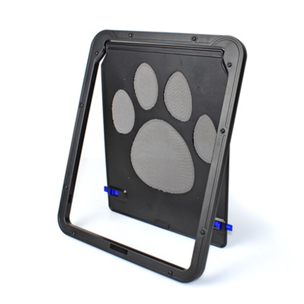 Pet Door Gate Magnetic Lockable Safe Animal Gate Anti-bite Dog Cat Gate House Enter Freely Fence Window Mesh Pet Supplies Black