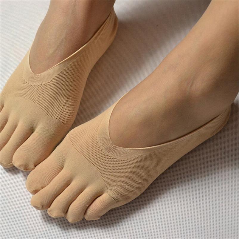 Brand funny five finger toe sok kvinder hjemmesko usynlighed sokker low cut solide sokker åndbare yoga sokker