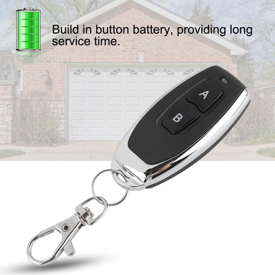 433MHz AB Buttons Matal RF Wireless Transmitter Learning Code Remote Control smart Door Remote Control