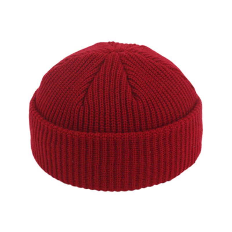 Vinter varme huer kvinde strikket hue kalot hip hop hat voksne mænd hue afslappet kort tråd elastiske unisex hatte: 16